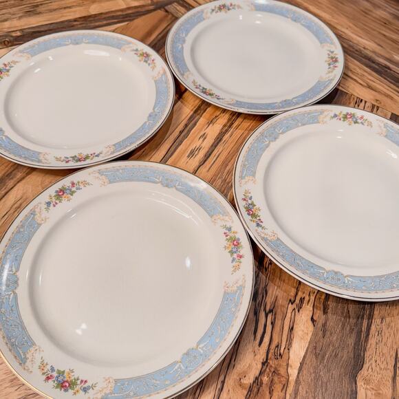 1939 Edwin Knowles-Blue Dawn Collection, Semi-Vitreous-Plates-10”- Set of 4 - Picture 2 of 10